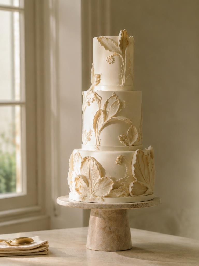 Sculptural ivory cake